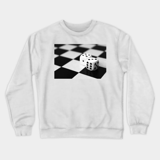 B&W two dice Crewneck Sweatshirt by AdiDsgn